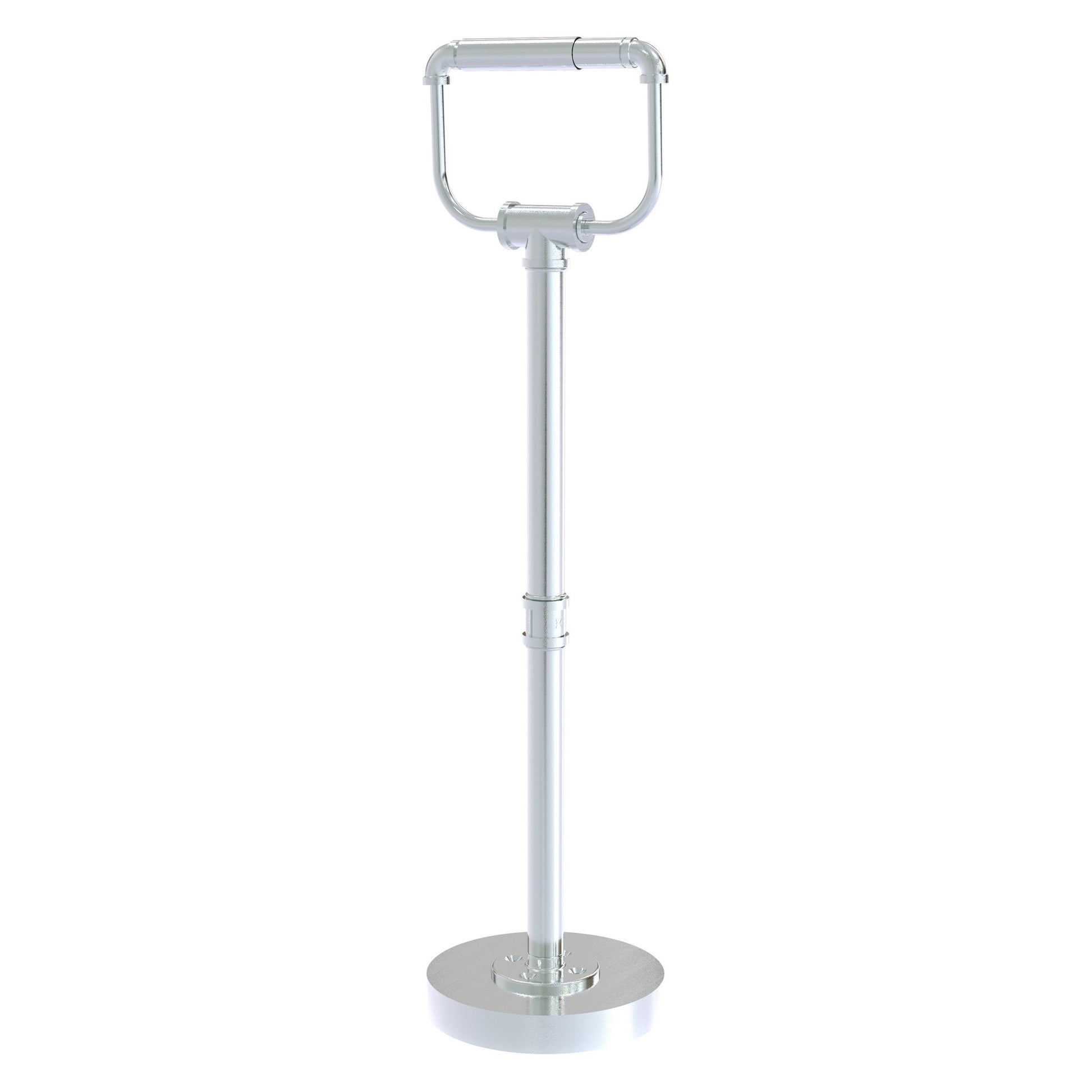 Allied Brass Pipeline 7" x 6" Polished Chrome Solid Brass Free Standing Toilet Tissue Stand