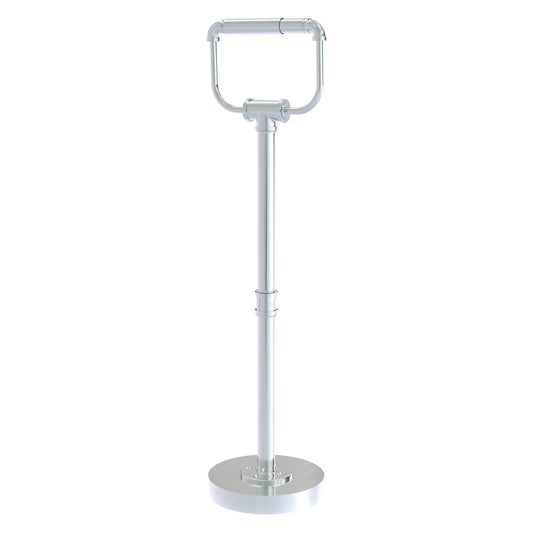 Allied Brass Pipeline 7" x 6" Polished Chrome Solid Brass Free Standing Toilet Tissue Stand