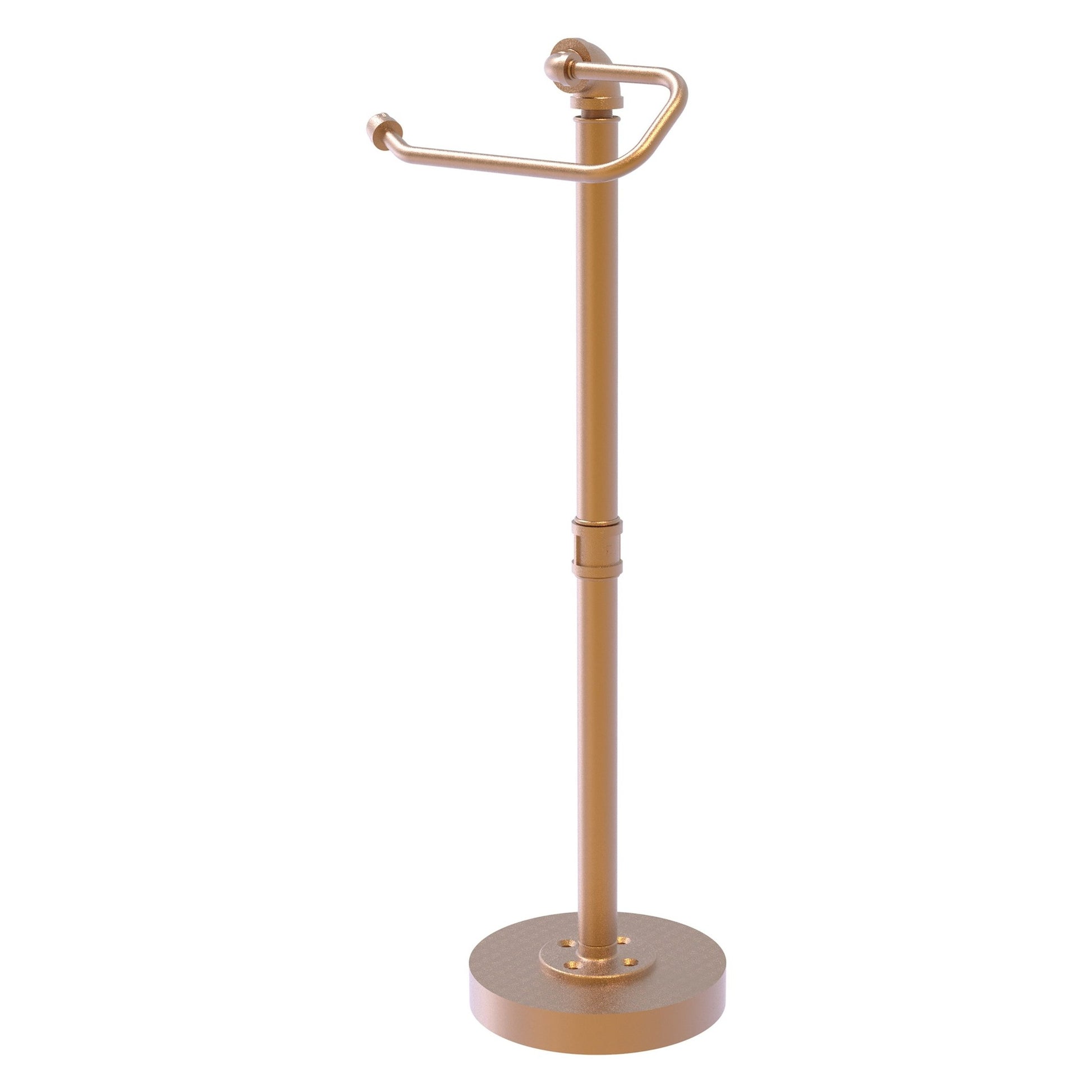Allied Brass Pipeline 7.9" x 7.7" Brushed Bronze Solid Brass Free Standing Euro Style Toilet Tissue Stand