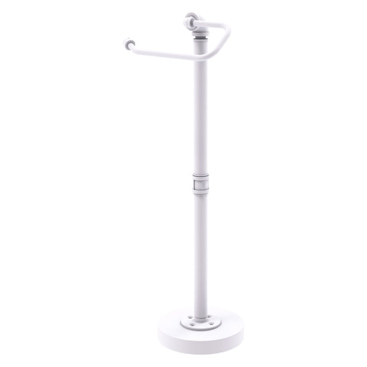 Allied Brass Pipeline 7.9" x 7.7" Matte White Solid Brass Free Standing Euro Style Toilet Tissue Stand