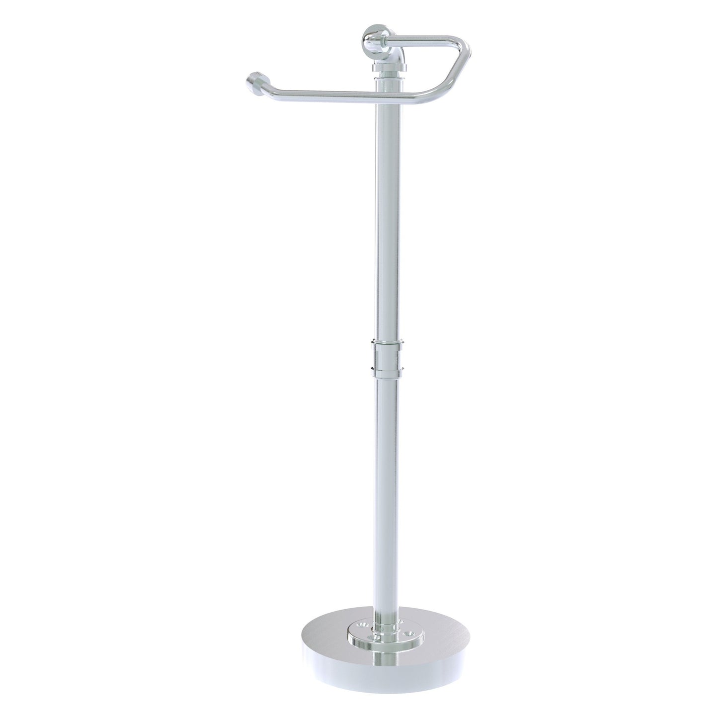 Allied Brass Pipeline 7.9" x 7.7" Polished Chrome Solid Brass Free Standing Euro Style Toilet Tissue Stand