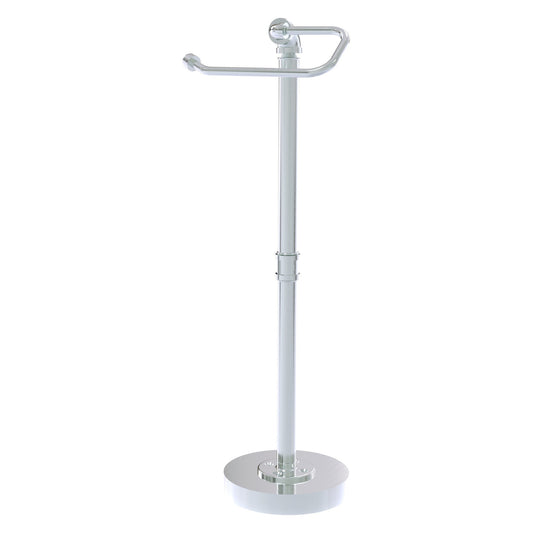 Allied Brass Pipeline 7.9" x 7.7" Polished Chrome Solid Brass Free Standing Euro Style Toilet Tissue Stand