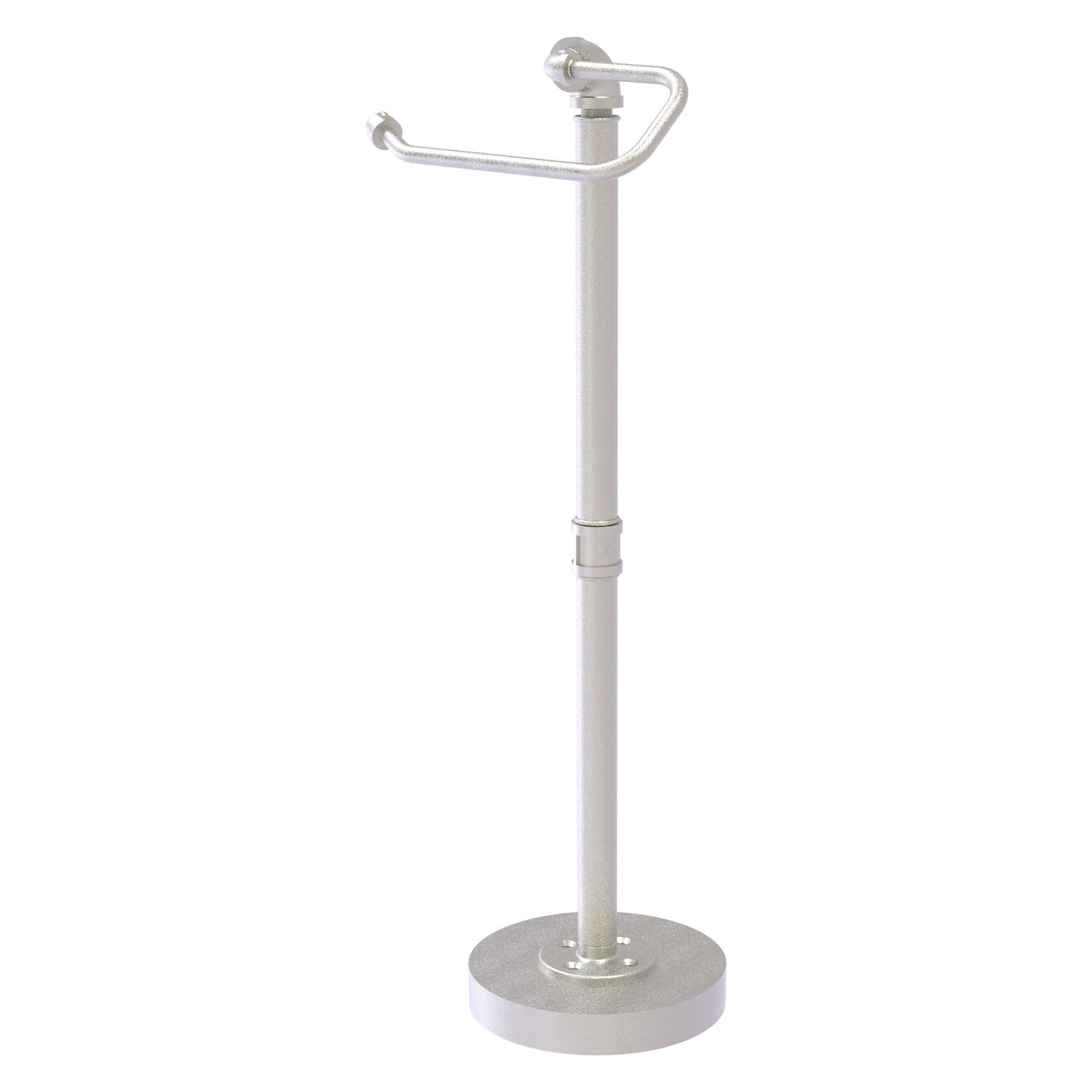 Allied Brass Pipeline 7.9" x 7.7" Satin Nickel Solid Brass Free Standing Euro Style Toilet Tissue Stand