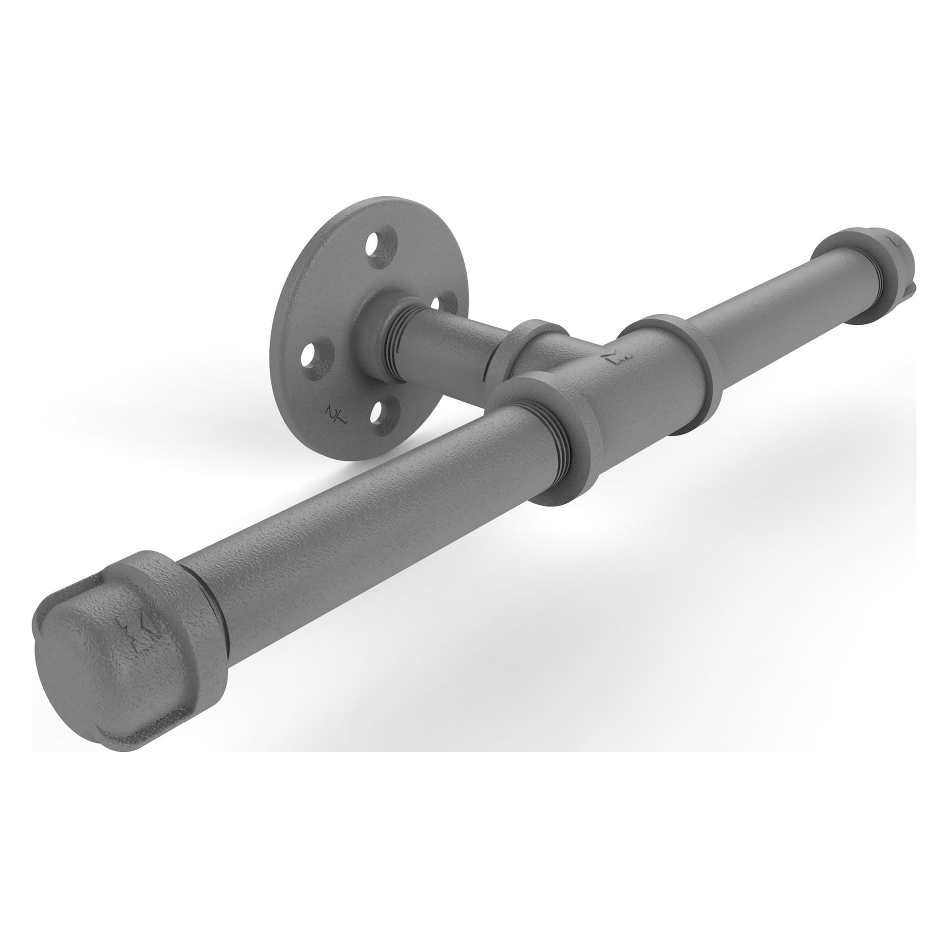 Allied Brass Pipeline 8" x 3.8" Matte Gray Solid Brass Double Roll Toilet Paper Holder
