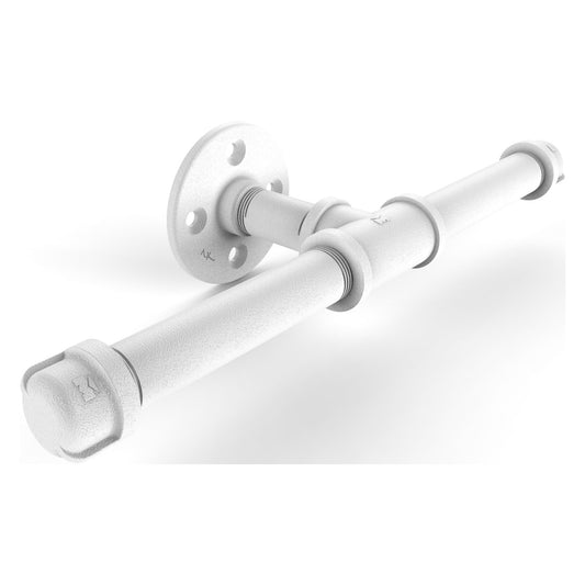 Allied Brass Pipeline 8" x 3.8" Matte White Solid Brass Double Roll Toilet Paper Holder