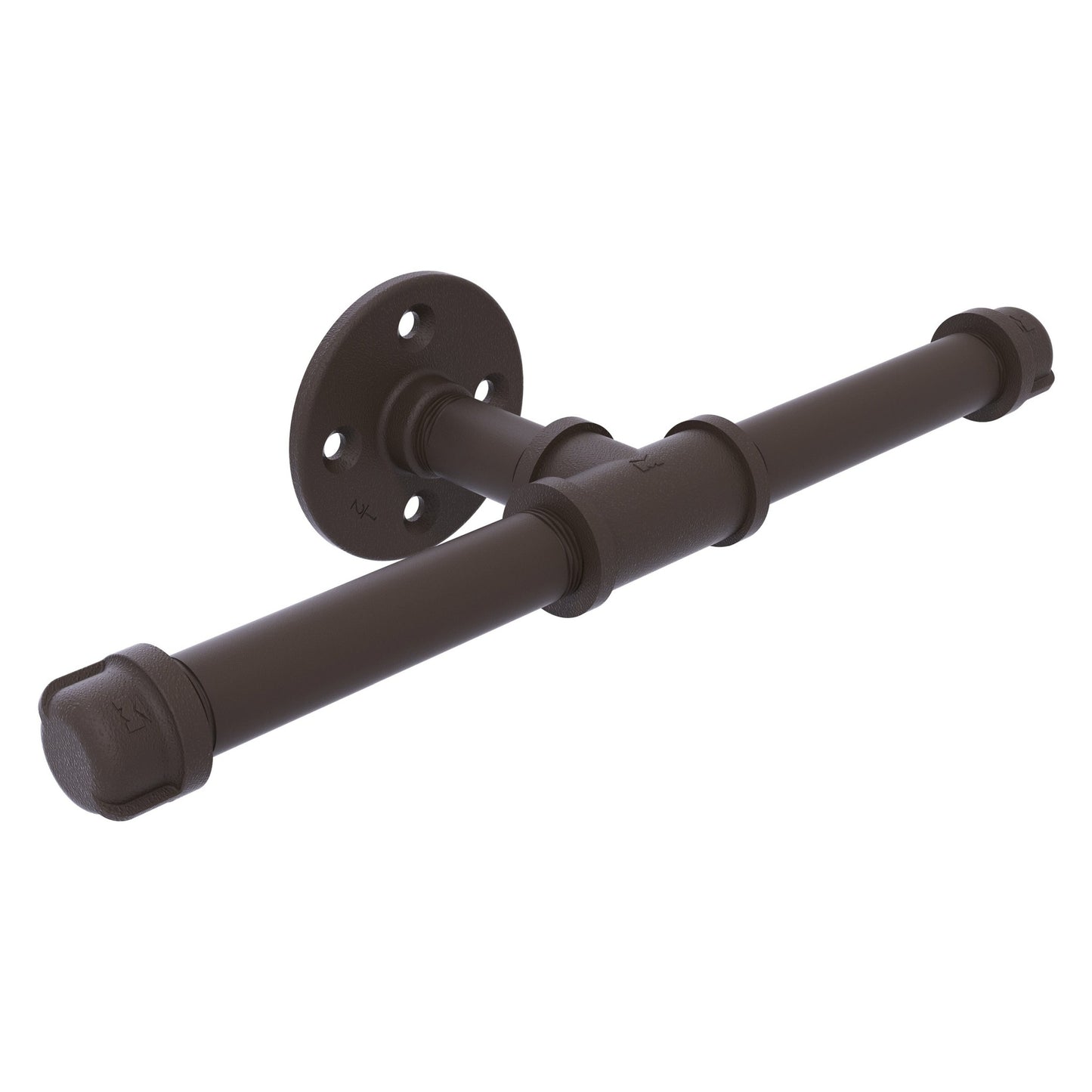 Allied Brass Pipeline 8" x 3.8" Oil Rubbed Bronze Solid Brass Double Roll Toilet Paper Holder