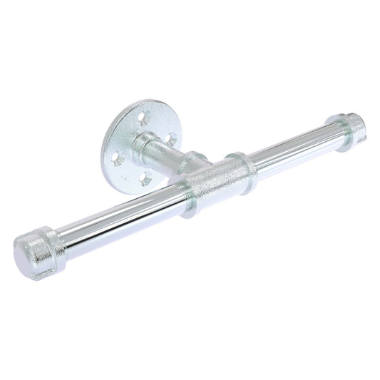 Allied Brass Pipeline 8" x 3.8" Polished Chrome Solid Brass Double Roll Toilet Paper Holder