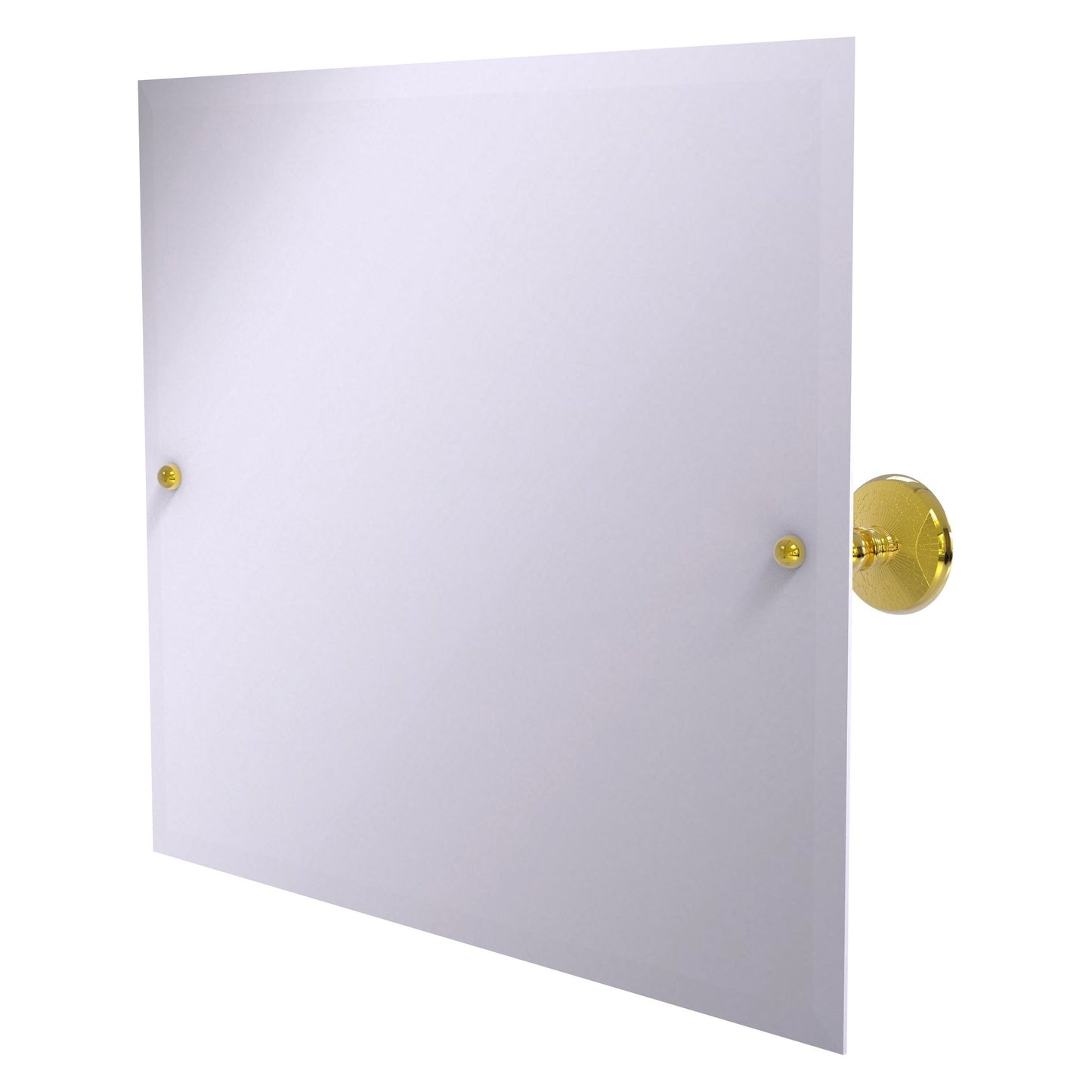 Allied Brass Prestige Monte Carlo 21" x 26" Polished Brass Solid Brass Frameless Landscape Rectangular Tilt Mirror With Beveled Edge