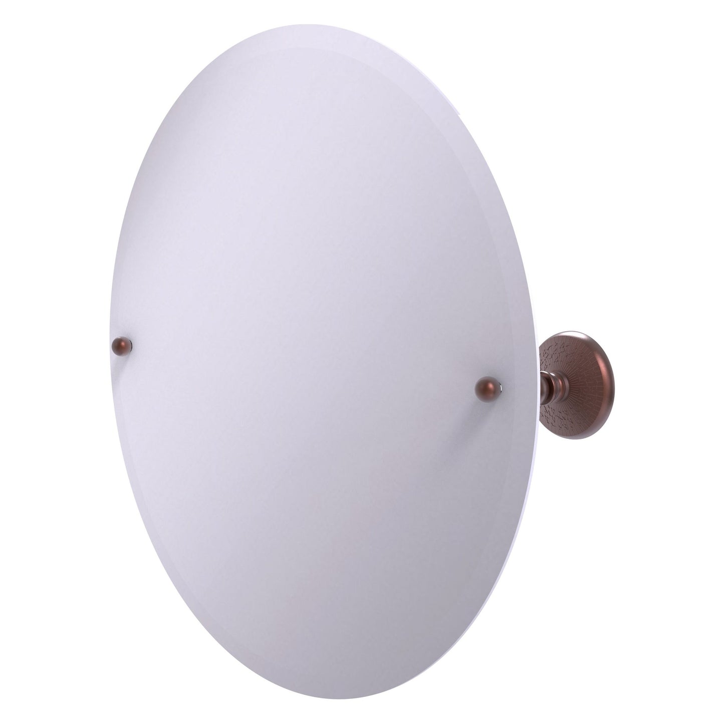 Allied Brass Prestige Monte Carlo 22" x 22" Antique Copper Solid Brass Frameless Round Tilt Mirror With Beveled Edge