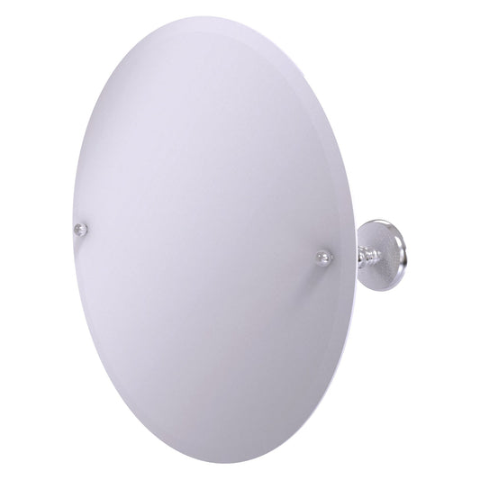 Allied Brass Prestige Monte Carlo 22" x 22" Satin Chrome Solid Brass Frameless Round Tilt Mirror With Beveled Edge