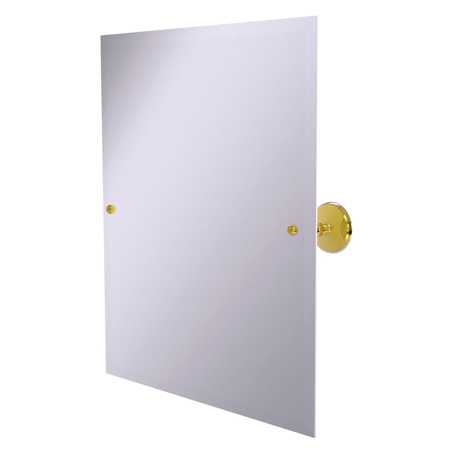 Allied Brass Prestige Monte Carlo 26" x 21" Polished Brass Solid Brass Frameless Rectangular Tilt Mirror With Beveled Edge