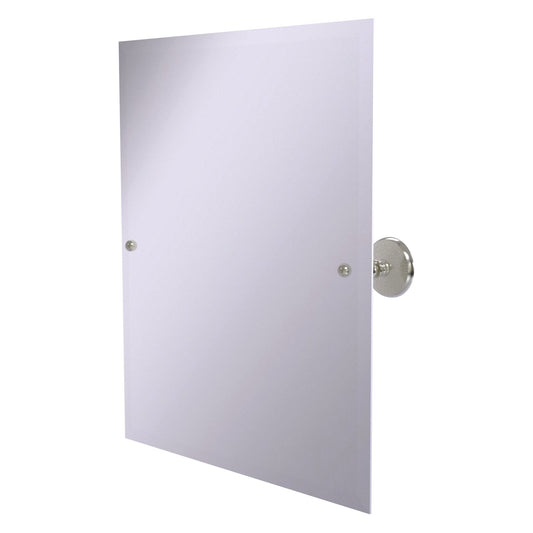 Allied Brass Prestige Monte Carlo 26" x 21" Satin Nickel Solid Brass Frameless Rectangular Tilt Mirror With Beveled Edge