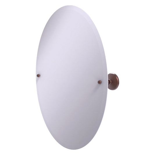 Allied Brass Prestige Monte Carlo 29" x 21" Antique Copper Solid Brass Frameless Oval Tilt Mirror With Beveled Edge