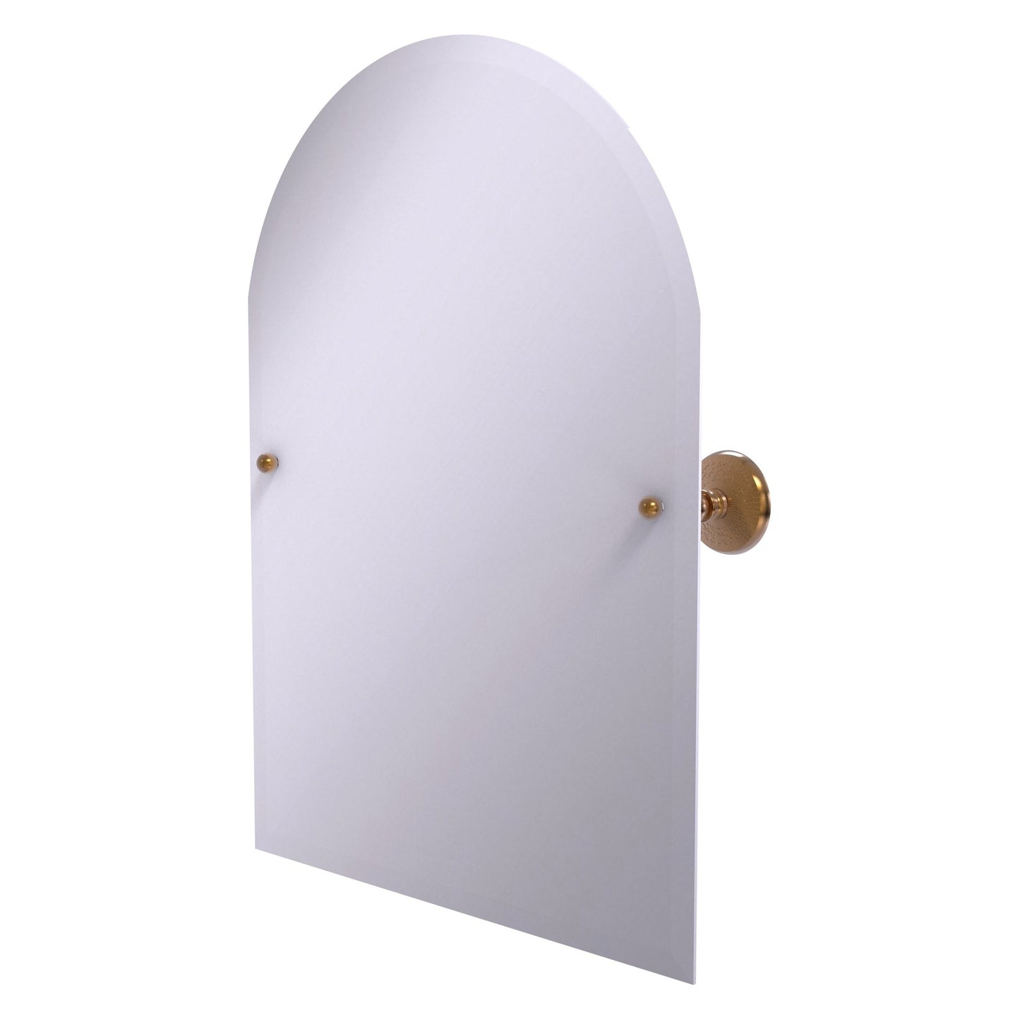 Allied Brass Prestige Monte Carlo 29" x 21" Brushed Bronze Solid Brass Frameless Arched Top Tilt Mirror With Beveled Edge