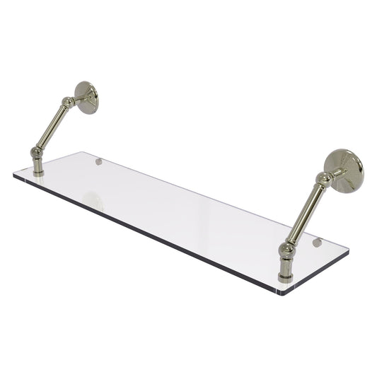 Allied Brass Prestige Monte Carlo 30" x 8" Polished Nickel Solid Brass 30-Inch Floating Glass Shelf