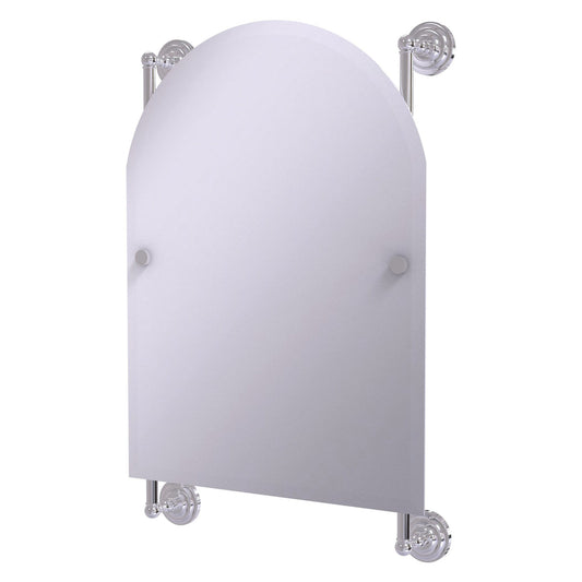 Allied Brass Prestige Que New 21" x 3.8" Polished Chrome Solid Brass Arched Top Frameless Rail Mounted Mirror
