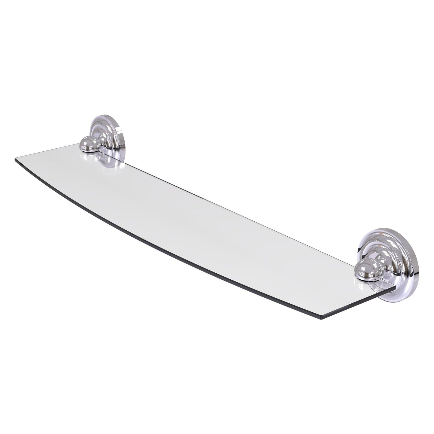 Allied Brass Prestige Que New 24" x 5" Polished Chrome Solid Brass 24-Inch Glass Shelf