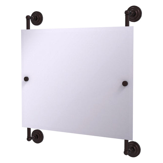 Allied Brass Prestige Que New 26" x 3.8" Antique Bronze Solid Brass Landscape Rectangular Frameless Rail Mounted Mirror