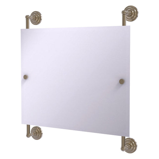 Allied Brass Prestige Que New 26" x 3.8" Antique Pewter Solid Brass Landscape Rectangular Frameless Rail Mounted Mirror