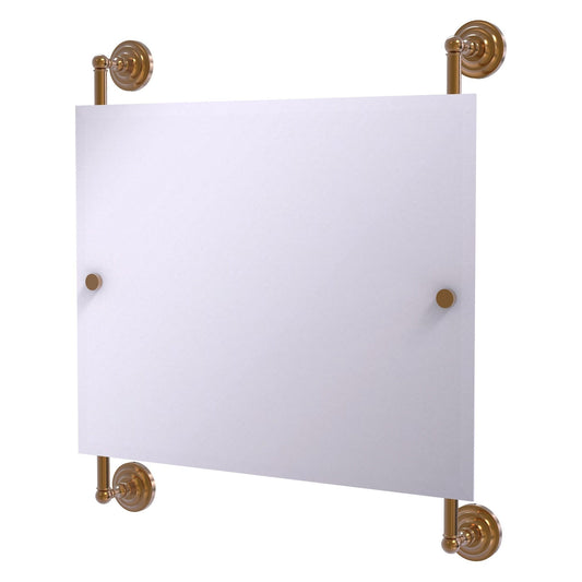 Allied Brass Prestige Que New 26" x 3.8" Brushed Bronze Solid Brass Landscape Rectangular Frameless Rail Mounted Mirror