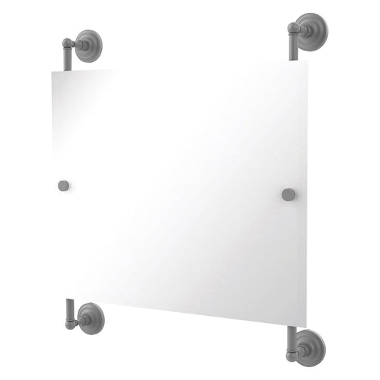 Allied Brass Prestige Que New 26" x 3.8" Matte Gray Solid Brass Landscape Rectangular Frameless Rail Mounted Mirror