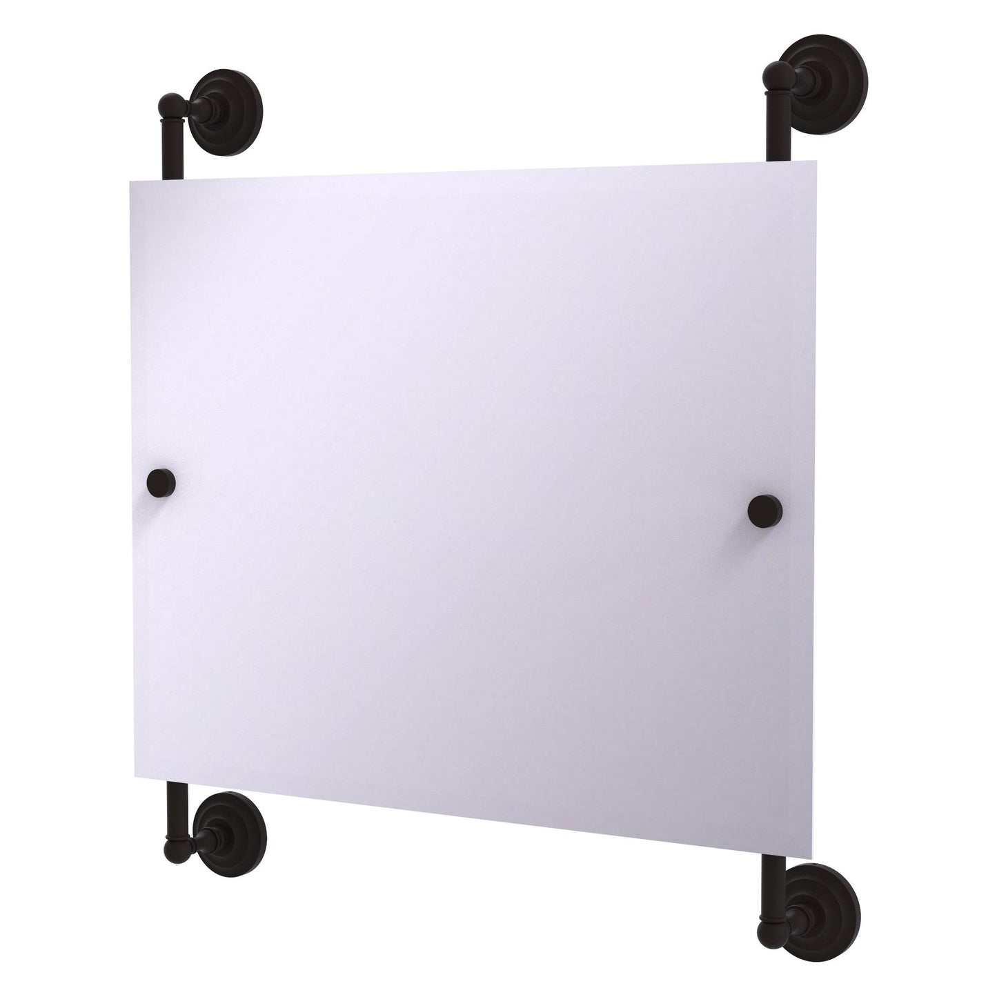 Allied Brass Prestige Que New 26" x 3.8" Oil Rubbed Bronze Solid Brass Landscape Rectangular Frameless Rail Mounted Mirror