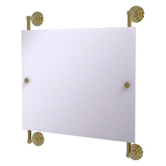 Allied Brass Prestige Que New 26" x 3.8" Unlacquered Brass Solid Brass Landscape Rectangular Frameless Rail Mounted Mirror