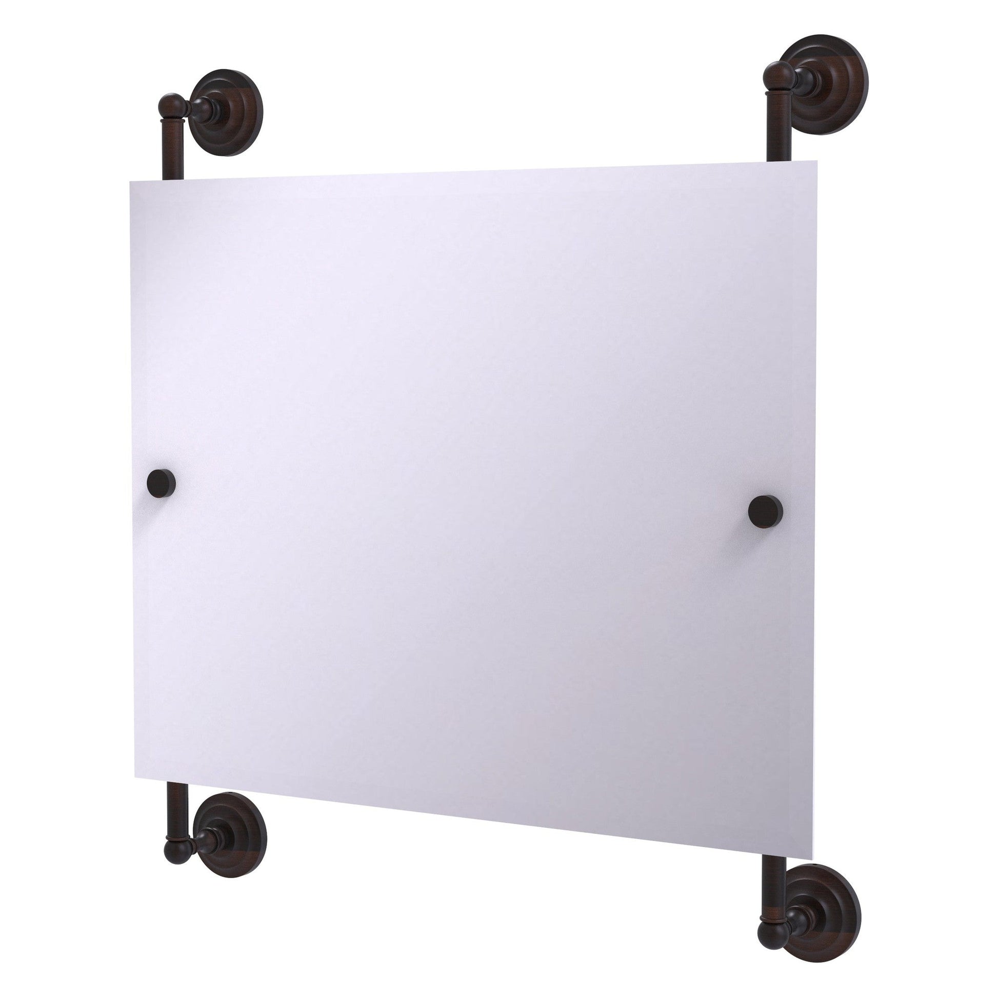 Allied Brass Prestige Que New 26" x 3.8" Venetian Bronze Solid Brass Landscape Rectangular Frameless Rail Mounted Mirror