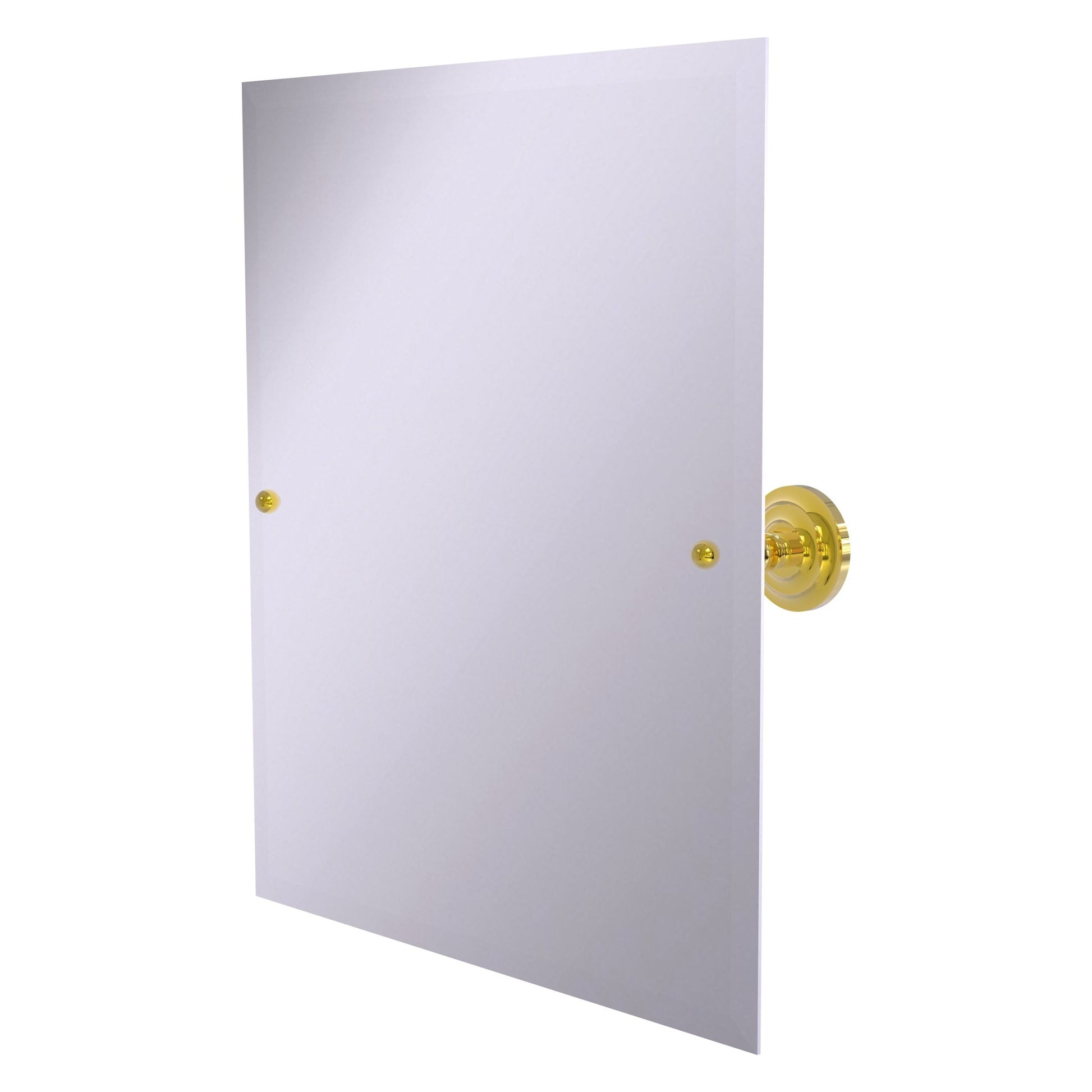 Allied Brass Prestige Que New 29" x 21" Polished Brass Solid Brass Frameless Rectangular Tilt Mirror With Beveled Edge