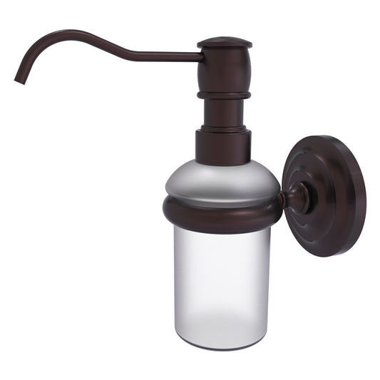 Allied Brass Prestige Que New 3" x 3" Antique Bronze Solid Brass Wall-Mounted Soap Dispenser