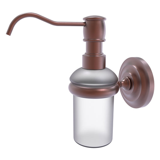 Allied Brass Prestige Que New 3" x 3" Antique Copper Solid Brass Wall-Mounted Soap Dispenser