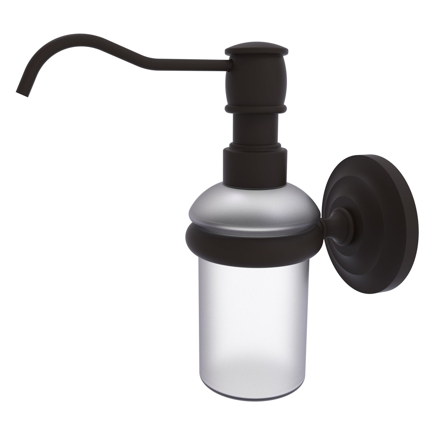 Allied Brass Prestige Que New 3" x 3" Oil Rubbed Bronze Solid Brass Wall-Mounted Soap Dispenser