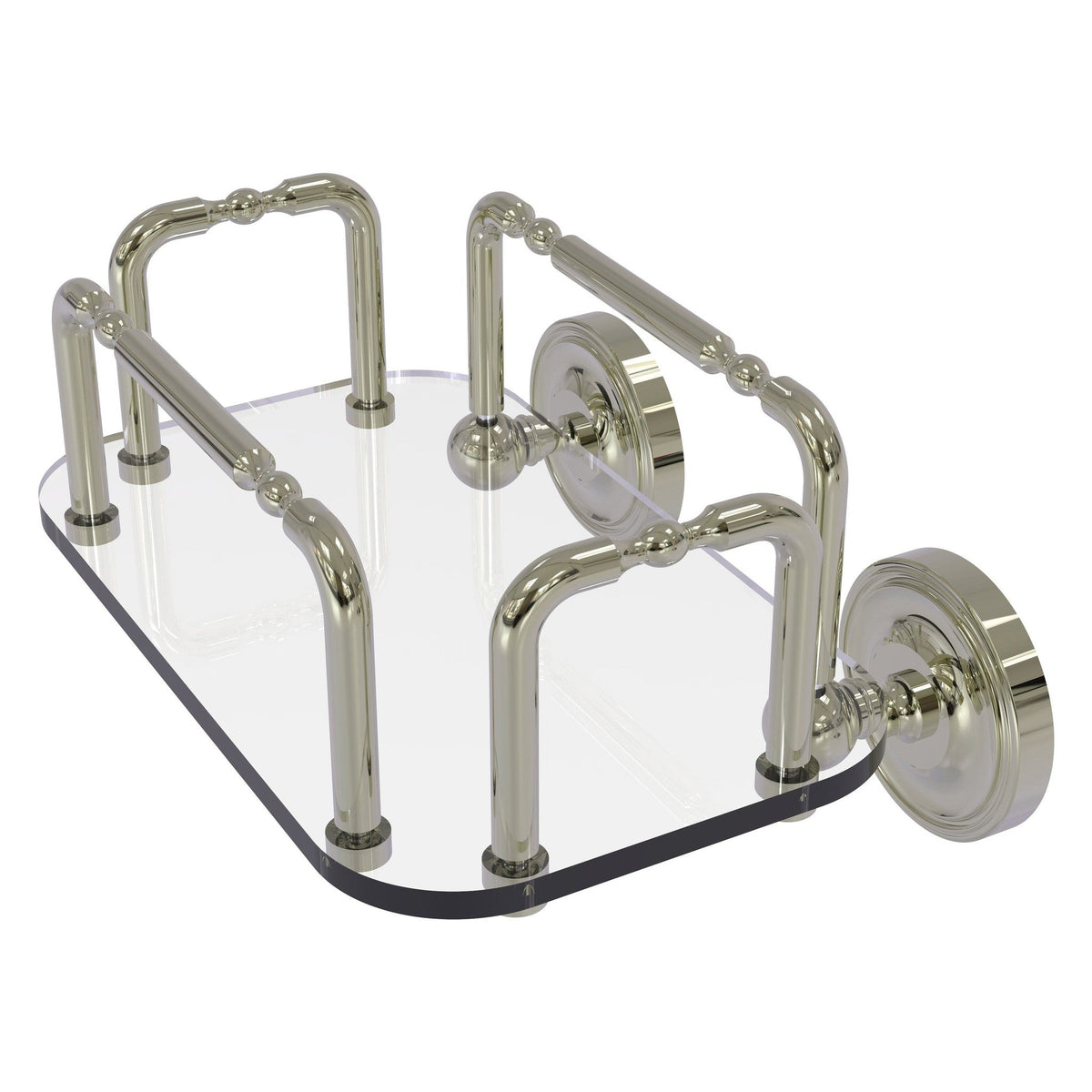 Allied Brass Prestige Regal 10.25" x 7.5" Polished Nickel Solid Brass Wall-Mounted Guest Towel Holder