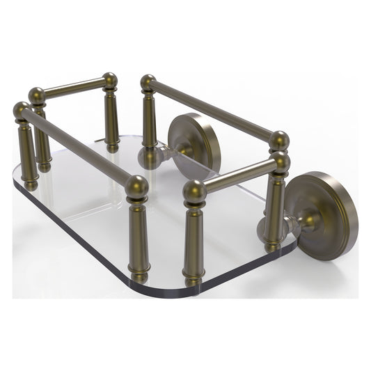 Allied Brass Prestige Regal 10.25" x 8" Antique Brass Solid Brass PR-GT-5 Wall-Mounted Glass Guest Towel Tray