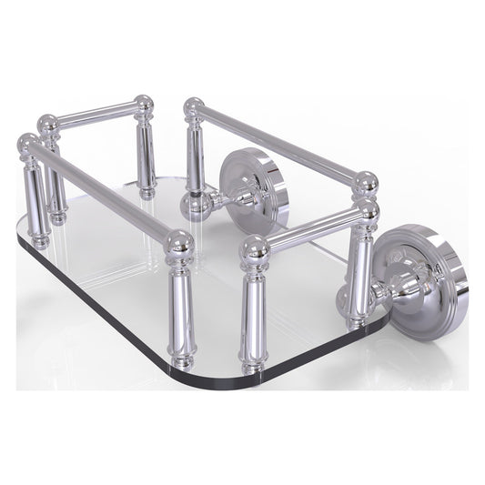 Allied Brass Prestige Regal 10.25" x 8" Polished Chrome Solid Brass PR-GT-5 Wall-Mounted Glass Guest Towel Tray