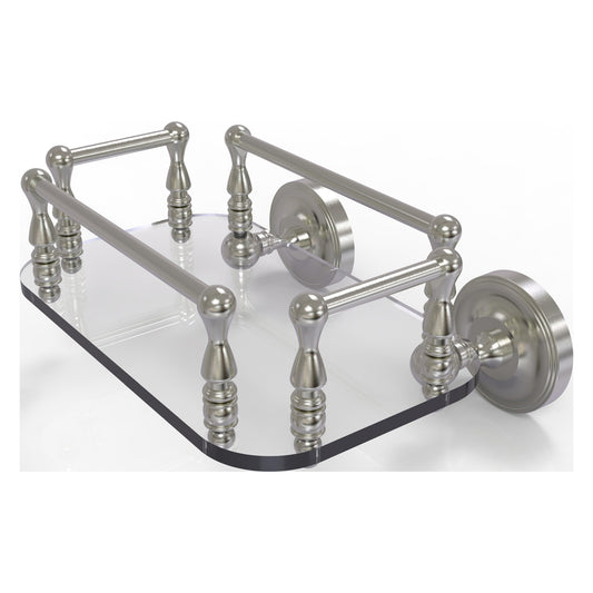 Allied Brass Prestige Regal 10.25" x 8" Satin Nickel Solid Brass PR-GT-6 Wall-Mounted Glass Guest Towel Tray