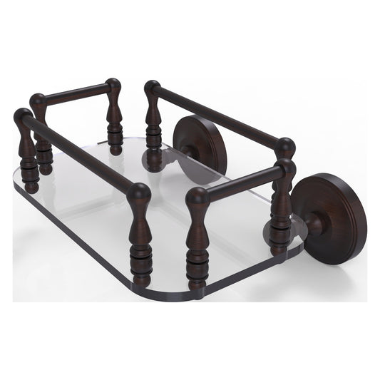 Allied Brass Prestige Regal 10.25" x 8" Venetian Bronze Solid Brass PR-GT-6 Wall-Mounted Glass Guest Towel Tray