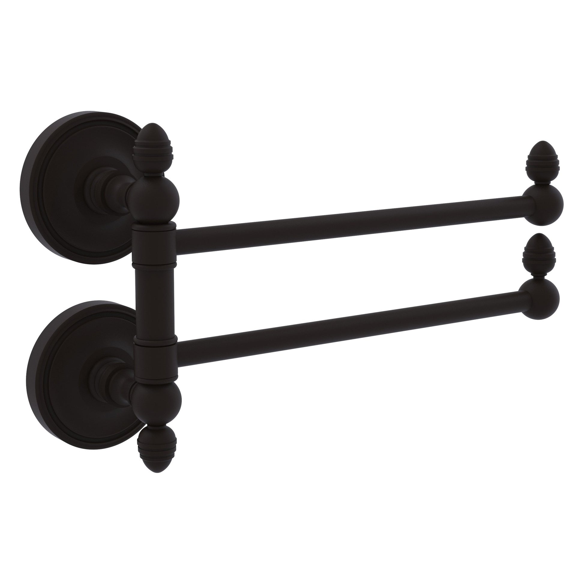 Allied Brass Prestige Regal 12.5" x 7" Oil Rubbed Bronze Solid Brass 2-Swing Arm Towel Rail