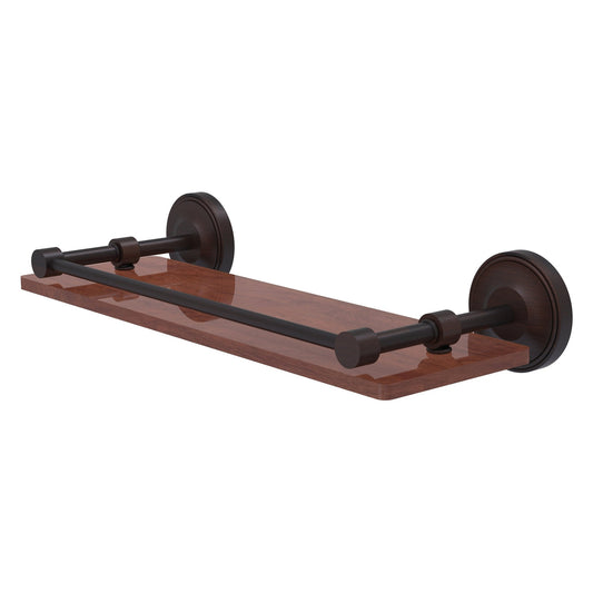 Allied Brass Prestige Regal 16" x 5" Venetian Bronze Solid Brass 16-Inch Solid IPE Ironwood Shelf With Gallery Rail