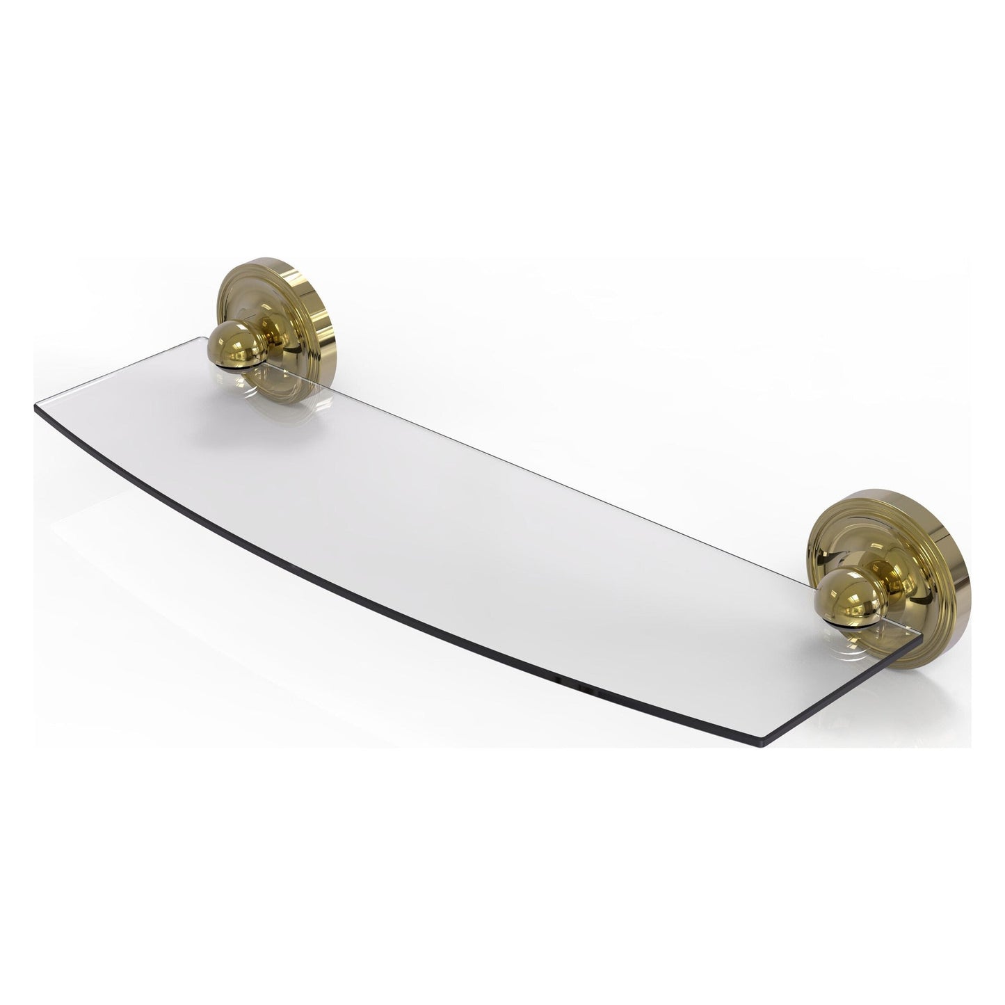 Allied Brass Prestige Regal 18" x 5" Unlacquered Brass Solid Brass 18-Inch Glass Shelf