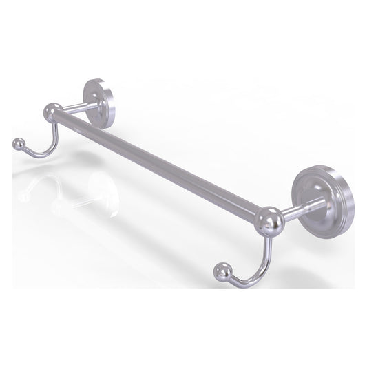 Allied Brass Prestige Regal 20" x 6" Satin Chrome Solid Brass 18-Inch Towel Bar With Integrated Hooks