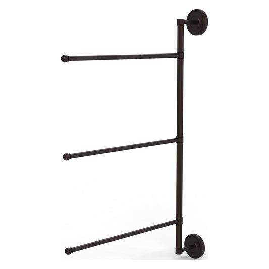 Allied Brass Prestige Regal 20.2" x 3.1" Antique Bronze Solid Brass 3-Swing Arm Vertical 28 Inch Towel Bar