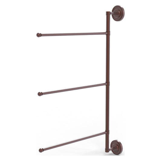 Allied Brass Prestige Regal 20.2" x 3.1" Antique Copper Solid Brass 3-Swing Arm Vertical 28 Inch Towel Bar