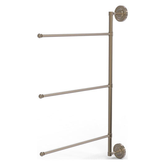 Allied Brass Prestige Regal 20.2" x 3.1" Antique Pewter Solid Brass 3-Swing Arm Vertical 28 Inch Towel Bar