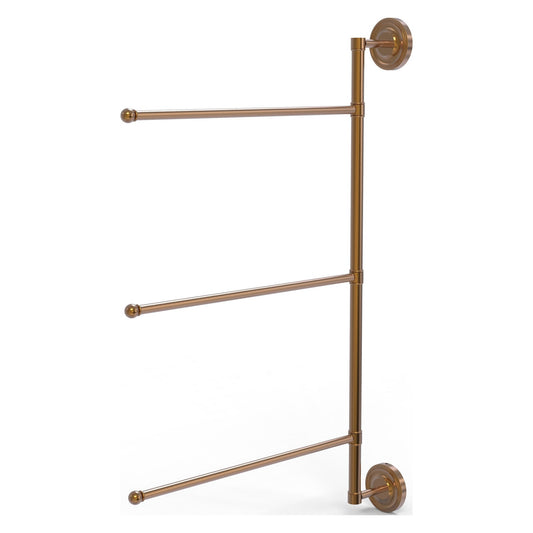 Allied Brass Prestige Regal 20.2" x 3.1" Brushed Bronze Solid Brass 3-Swing Arm Vertical 28 Inch Towel Bar