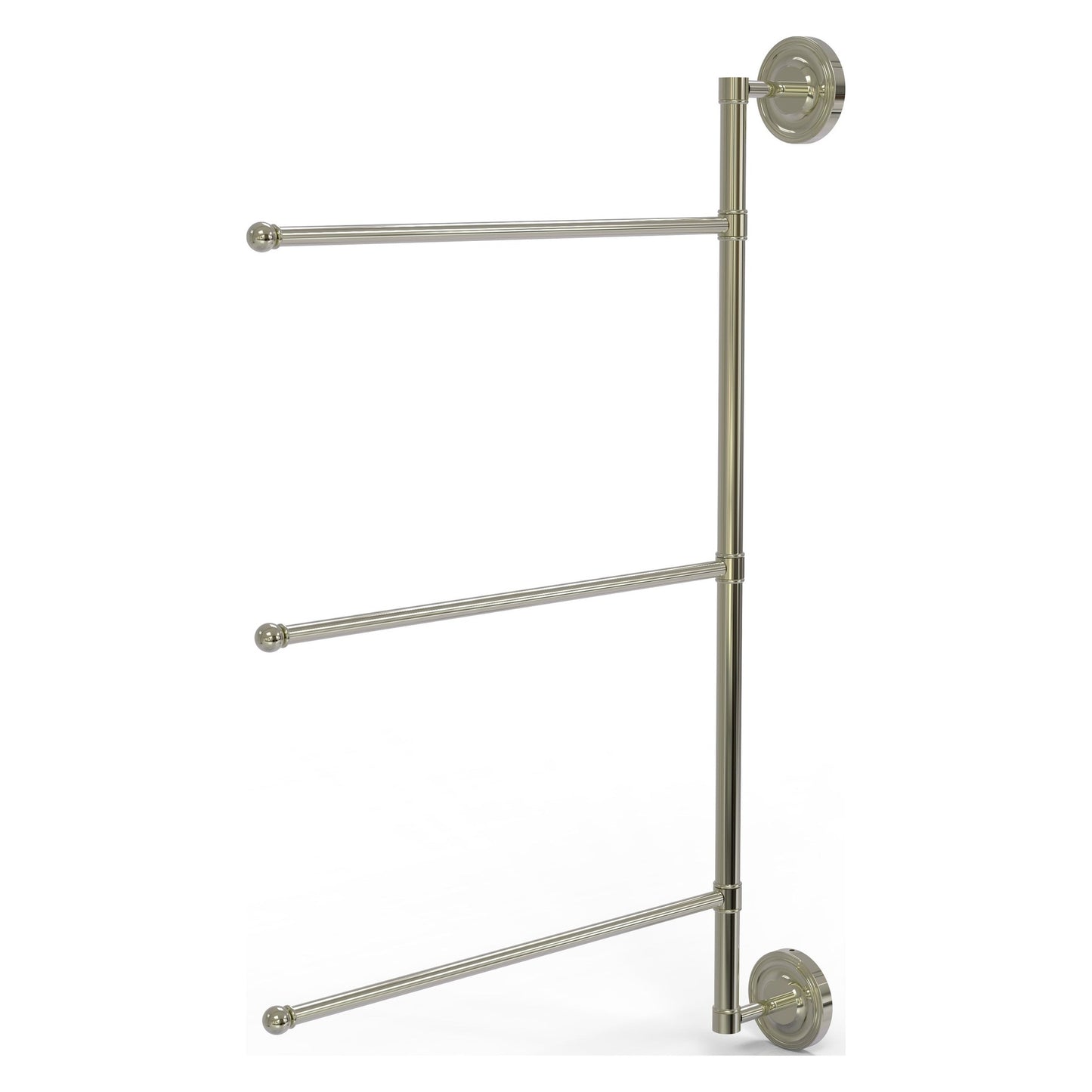 Allied Brass Prestige Regal 20.2" x 3.1" Polished Nickel Solid Brass 3-Swing Arm Vertical 28 Inch Towel Bar