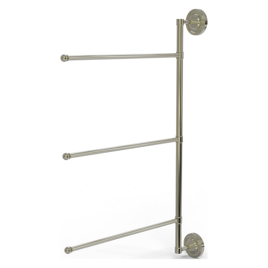 Allied Brass Prestige Regal 20.2" x 3.1" Polished Nickel Solid Brass 3-Swing Arm Vertical 28 Inch Towel Bar