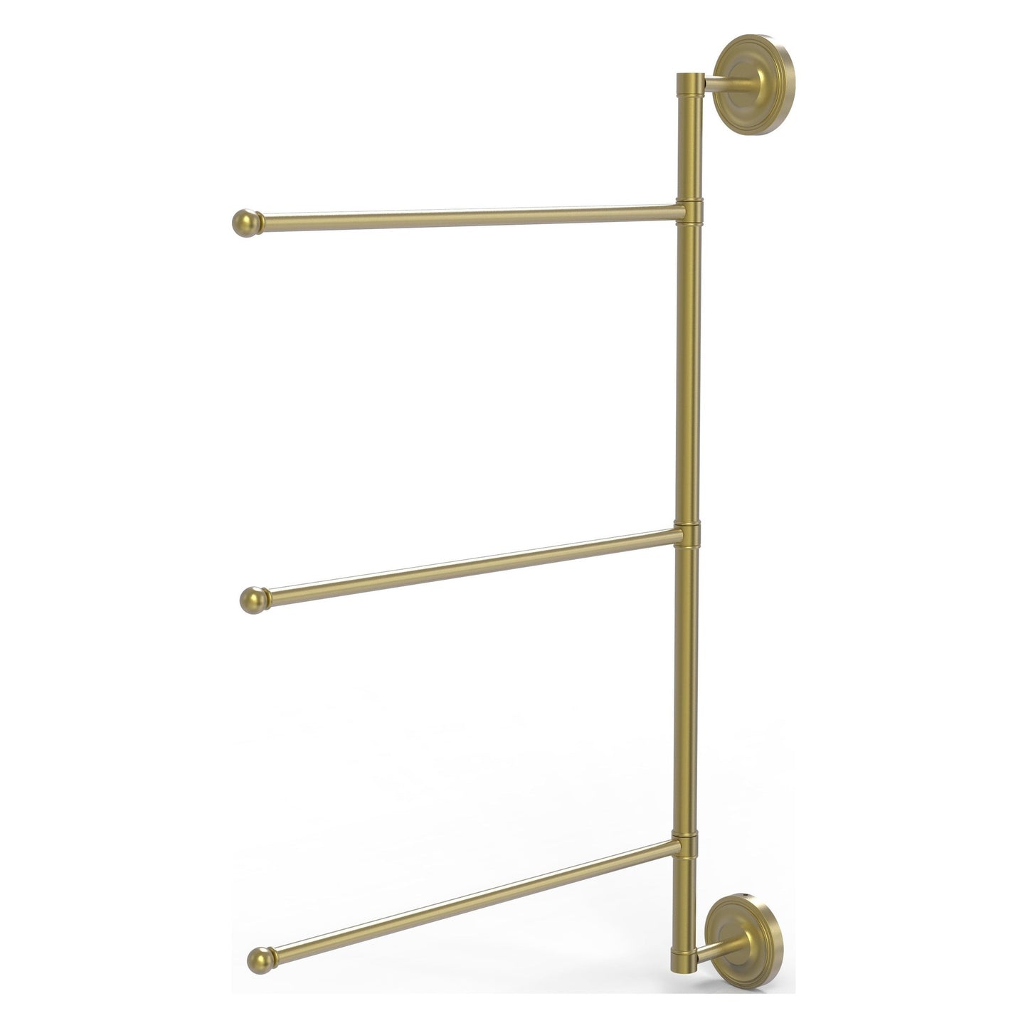 Allied Brass Prestige Regal 20.2" x 3.1" Satin Brass Solid Brass 3-Swing Arm Vertical 28 Inch Towel Bar