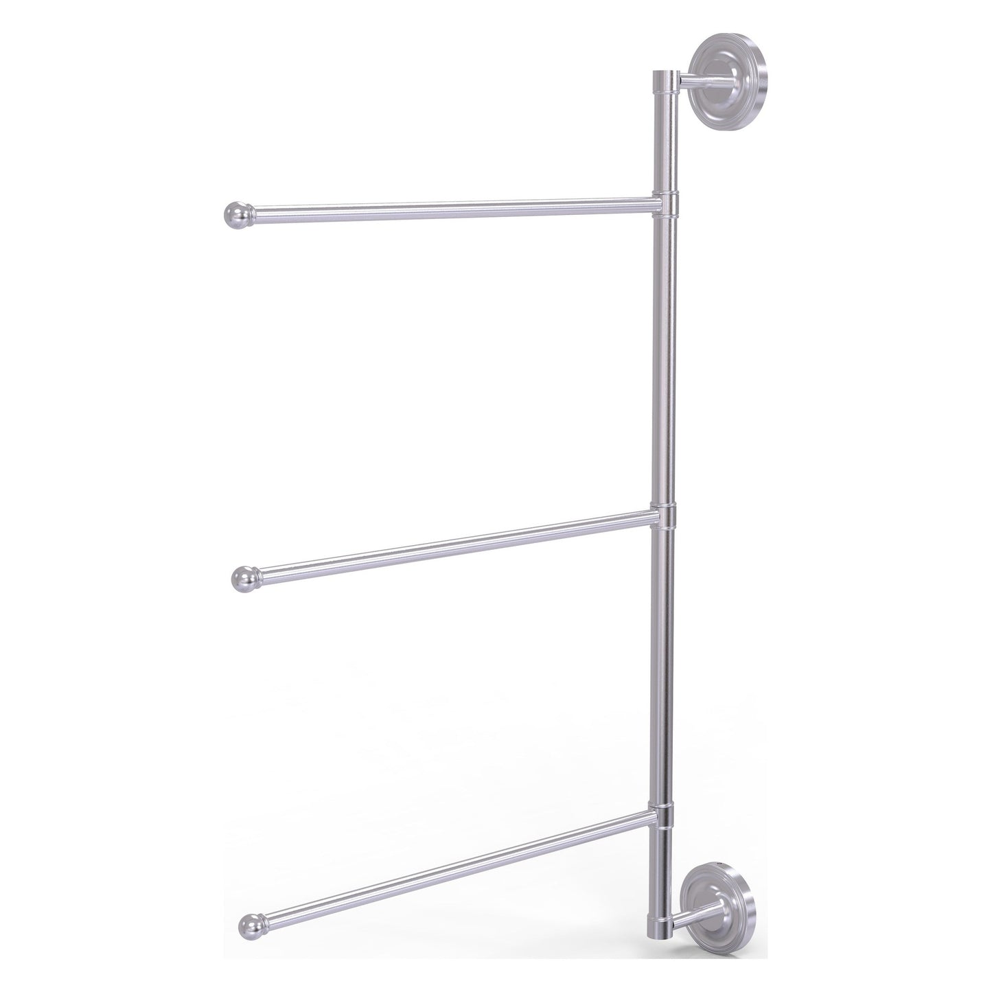 Allied Brass Prestige Regal 20.2" x 3.1" Satin Chrome Solid Brass 3-Swing Arm Vertical 28 Inch Towel Bar