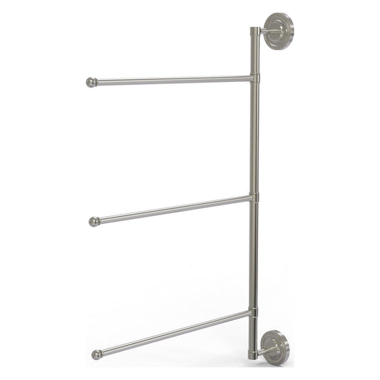 Allied Brass Prestige Regal 20.2" x 3.1" Satin Nickel Solid Brass 3-Swing Arm Vertical 28 Inch Towel Bar